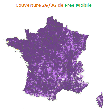 Cartes couvertures 4G/3G Free, Orange, SFR, Bouygues (Arcep)