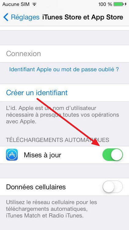 Désactiver mise à jour automatique iPhone des applications (Snapchat ...)