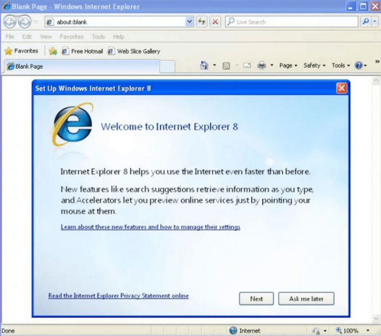 Télécharger Internet Explorer 8 gratuit (Windows)